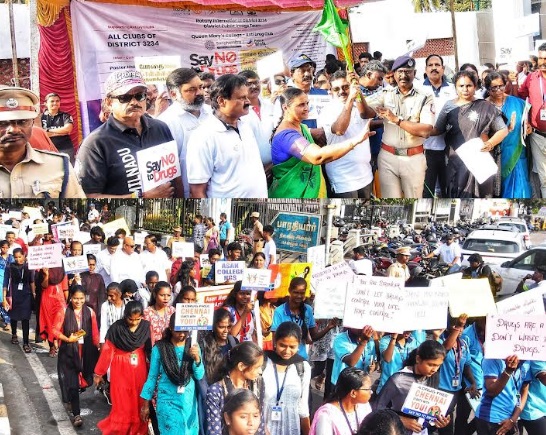 Sanghamitra 'Peace Walk' - Rotary International District 3234's United Efforts with Queen Mary's College to Combat Drug Addiction