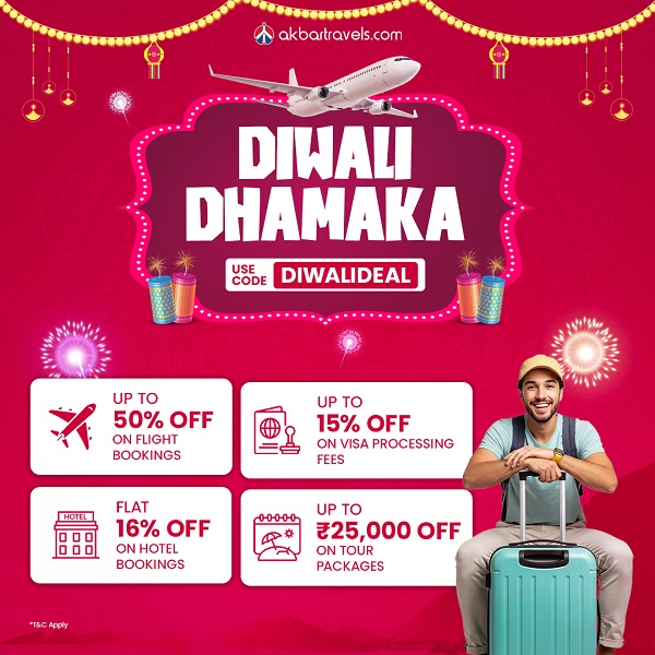 Akbar Travels Launches 'Diwali Dhamaka Deals 2025' with Big Savings up to Rs. 25,000