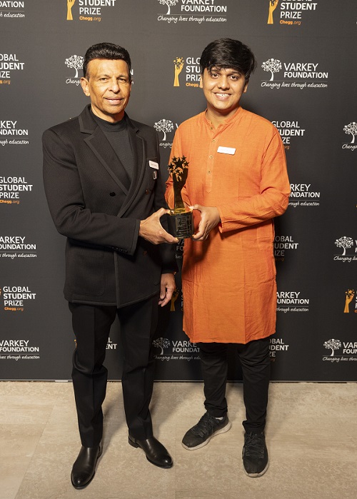 Bihari Winner of USD 100,000 Global Student Prize Returns Home, Calls for an "Entrepreneurship Revolution" to Empower India&apos;s Underserved Youth