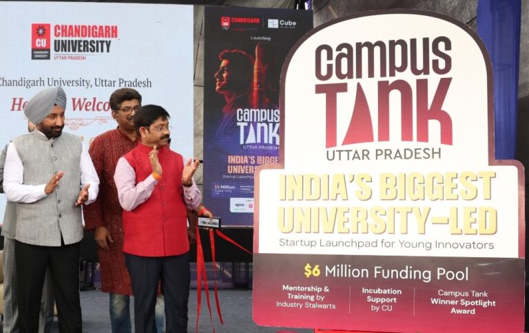 Chandigarh University Uttar Pradesh Launches India&apos;s First University-Led Startup Launchpad &apos;Campus Tank&apos; - for Young Innovators