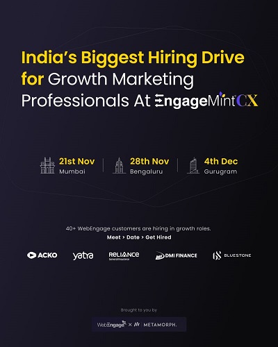 WebEngage Partners with Metamorph to Host India&apos;s Biggest Hiring Drive for Growth Marketing Professionals