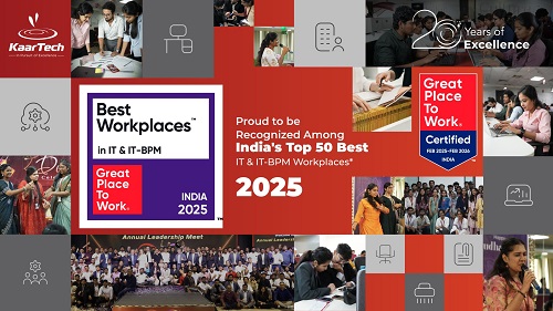 KaarTech Named Among India's Top 50 Best Workplaces in IT & IT-BPM by Great Place To Work® India