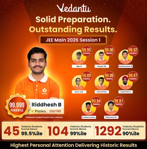 Vedantu Delivers Standout JEE Main 2026 Results with 1292 Students Scoring Above 90 Percentile
