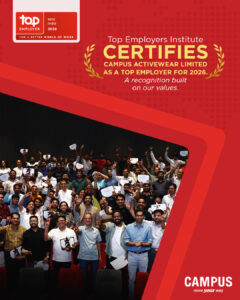 Campus Activewear Certified as India's Top Employer for 2026 by Top Employers Institute
